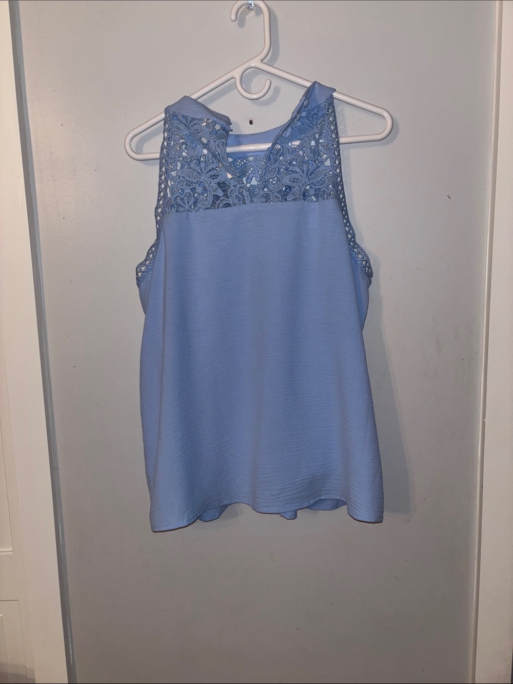 Cato Light Blue Lace Yoke Camisole